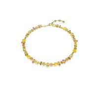 Gema Tennis necklace, Mixed cuts, Yellow, Gold-tone plated