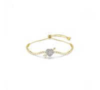 Swarovski Jewellery Swarovski Idyllia Mixed Cuts Heart with Arrow Gold Tone Adjustable Slider Bracelet 1.2 x 1.4cm, 12 - 24cm