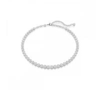 Swarovski Imber Tennis necklace, Round cut, White, Rhodium plated