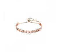 Swarovski Jewellery Swarovski Matrix Round Cut Double Row Rose Gold Tone Adjustable Slider Tennis Bracelet 0.4cm, 12-24cm