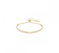 Swarovski Jewellery Swarovski Matrix Round Cut Gold Tone Adjustable Slider Tennis Bracelet 0.2cm, 12 - 24cm