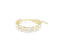 Swarovski Jewellery Swarovski Mesmera Mixed Cuts Double Row Crystal Gold Tone Bracelet 1.2cm, 15.5 - 20.5cm