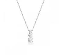 Swarovski Attract Trilogy pendant, Round, White, Rhodium plated