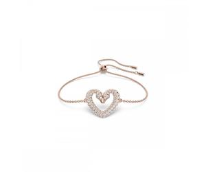 Swarovski Jewellery Swarovski Sublima Medium Heart Rose Gold Tone Adjustable Slider Bracelet 1.8 x 2cm, 24cm