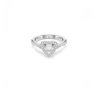 Swarovski Una Angelic Motif Ring, Mixed Cuts, Heart, White, Rhodium Plated