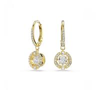 Swarovski Jewellery Swarovski Una Angelic Round Cut Dancing Crystal Gold Tone Drop Earrings 2.7 x 0.9cm