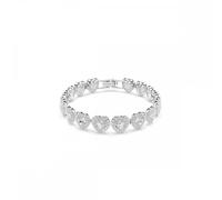 Swarovski Ariana Grande x Tennis bracelet, Mixed cuts, Heart, White, Rhodium plated
