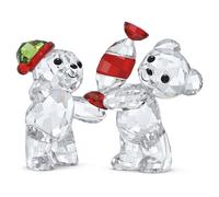 Swarovski Kris Bear 2023 Holiday Annual Edition Christmas Figurine, White and Green Crystals, from the Kris Bear Collection