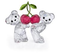 Swarovski Kris Bear Always Together Figurine, Cherry Motif with Multicoloured Crystals and Lacquered Metal Accents, Part of the Kris Bear Collection