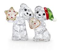 Swarovski Kris Bear Christmas Ornament, Clear, Black and Gold Tone Crystals Figurine, from the Kris Bear Collection