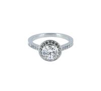 Swarovski Ladies Angelic Rhodium Plated Ring White Round Cut Size 55 5368545