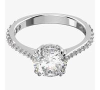 Swarovski Constella Cocktail Princess Cut Pavé White Rhodium Plated Ring - - Size 58 - Swarovski Crystal / Rhodium Plated