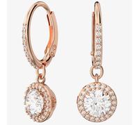 Swarovski Ladies Constella Rose Gold-Plated Dropper Hoop Earrings 5638769