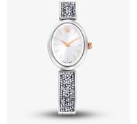 Swarovski Crystal Rock Oval watch, Swiss Made, Metal bracelet, White, Stainless steel
