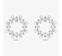 Swarovski Circular Earrings, White Crystal Earrings in a Rhodium Plated Setting, from the Millenia Collection