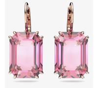 Swarovski Millenia Drop Earrings, Pink Octagon Cut Crystals in a Rose Gold Tone Plated Setting, from the Millenia Collection
