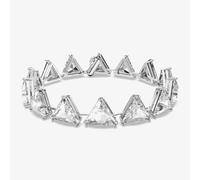 Swarovski Triangle Bracelet, White Triangular Cut Crystals in a Rhodium Plated Setting, from the Ortyx Collection, Size Medium
