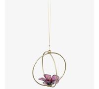 Swarovski Hibiscus Ball Ornament, Purple Crystal with Champagne Gold Tone Plating, from the Swarovski Garden Tales Collection