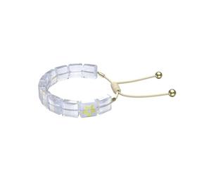 Swarovski Letra bracelet, Star, White, Gold-tone plated