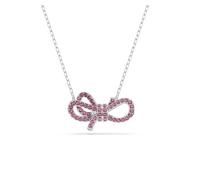 Swarovski Lifelong Bow Pendant Necklace, Pink Crystal Pavé with Bow Motif in a Rhodium-Finished Setting, Part of the Lifelong Bow Collection
