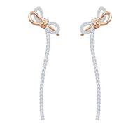 Swarovski Lifelong Bow Pierced Earrings, White, Mixed metal finish