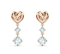 Swarovski Lifelong Heart drop earrings, Heart, White, Rose gold-tone plated