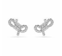 Swarovski Lifelong Stud Earrings, Pav?, Bow, White, Rhodium Plated