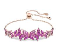 Swarovski Lilia Adjustable Soft Bangle, Butterfly Design with Pink Pavé Crystals in a Rose Gold Tone Plated Setting, from the Lilia Collection