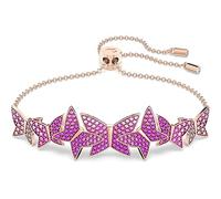 Swarovski Lilia Adjustable Soft Bangle, Butterfly Design with Pink Pavé Crystals in a Rose Gold Tone Plated Setting, from the Lilia Collection