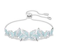 Swarovski Lilia bracelet, Butterfly, Blue, Rhodium plated