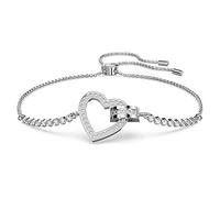 Swarovski Lovely Adjustable Bracelet, White Pavé Crystals, Rhodium Plated from the Lovely Collection