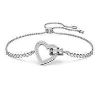 Swarovski Lovely Adjustable Bracelet, White Pavé Crystals, Rhodium Plated from the Lovely Collection