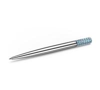 Swarovski Lucent Ballpoint Pen, Silver Tone Casing with Aqua Flatback Crystals from the Lucent Collection