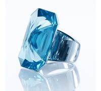 Swarovski Lucent Cocktail Ring Blue Crystal Size 52 Women’s Small 5607354