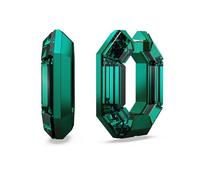Swarovski Lucent hoop earrings, Octagon shape, Small, Green