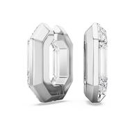 Swarovski Lucent Hoop Earrings Octagon Small White