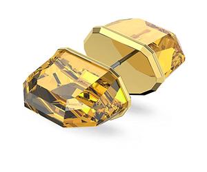 Swarovski Lucent Mono Earring, Yellow Sliced Octagon Cut Crystal and Gold Tone Plated, from the Lucent Collection
