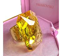 Swarovski Lucent Oversized Cocktail Ring Yellow 5607357 Size 52 NEW