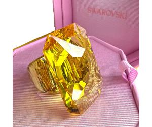 Swarovski Lucent Oversized Cocktail Ring Yellow 5607357 Size 52 NEW