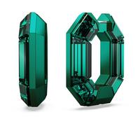 Swarovski Lucent hoop earrings, Octagon shape, Small, Green