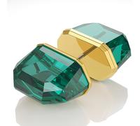 Swarovski Lucent Mono Earring, Green Sliced Octagon Cut Crystal and Gold Tone Plated, from the Lucent Collection