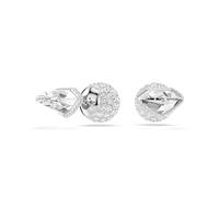 Lucent stud earrings, Pavé, Ball, White, Rhodium plated