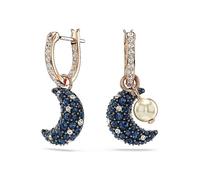 Swarovski Luna Moon Pearl Drop Earrings Rose