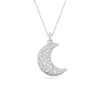 Swarovski Luna Pendant Necklace, Crescent Moon Motif with White Pavé Stones in a Rhodium Plated Setting, from the Swarovski Luna Collection