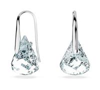 Lunar drop earrings, Blue, Rhodium plated