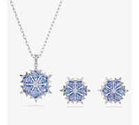 Magic set, Snowflake, Blue, Rhodium plated
