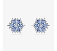 Swarovski Magic Rhodium Plated Blue Zirconia Snowflake Stud Earrings 5734242