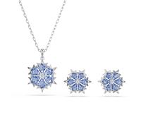 Magic set, Snowflake, Blue, Rhodium plated
