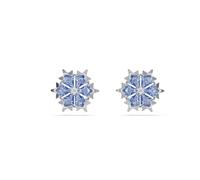 Swarovski Magic Stud Earrings, Snowflake Motif with Blue Kite-Cut Crystals in a Rhodium-Finished Setting, Part of the Swarovski Magic Collection