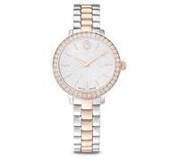 Swarovski Matrix 3-Link Watch, Swiss-Made & Water-Resistant Stainless Steel Wristwatch, Silver/Rose Gold-Tone Finish with Clear Crystals & Metal Bracelet Strap, Part of The Matrix Collection